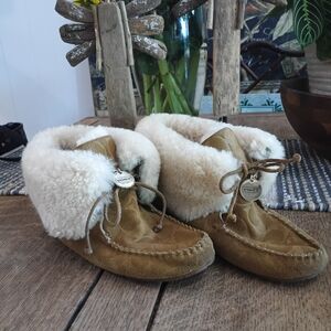 Coach Kids Tan Shearling Boots